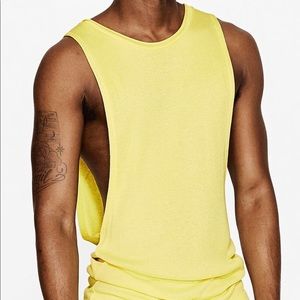 ZARA MEN YELLOW  RIBBED TANK M
